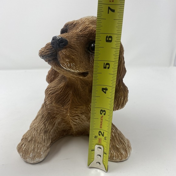 Cocker Spaniel Dog Figurine Statue Collectible Brown Tan Sitting Puppy Decor - Picture 8 of 8
